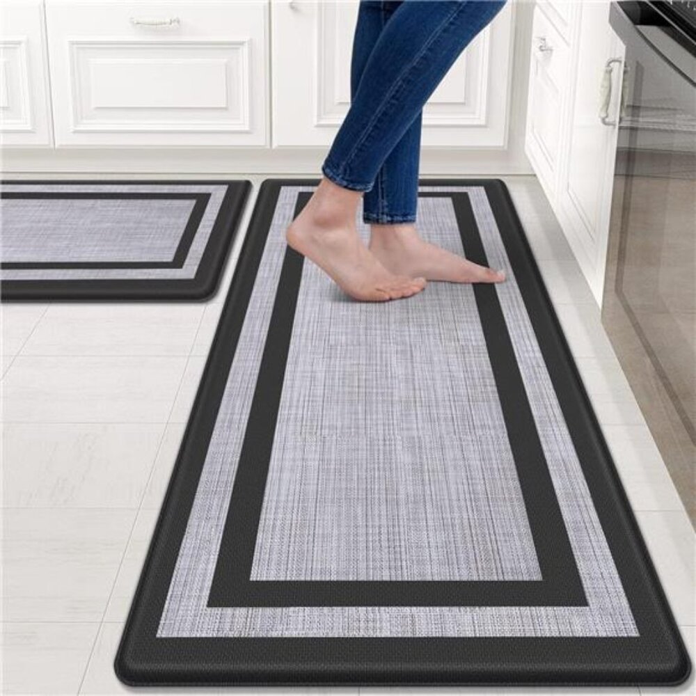 Kitchen Mats Set of 2 Cushioned Anti-Fatigue Non-Skid Rug Sets Ergonomic Comfort
